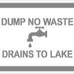 Drains to Lake Stencil dump no waste drains to lake storm drain marking stencil