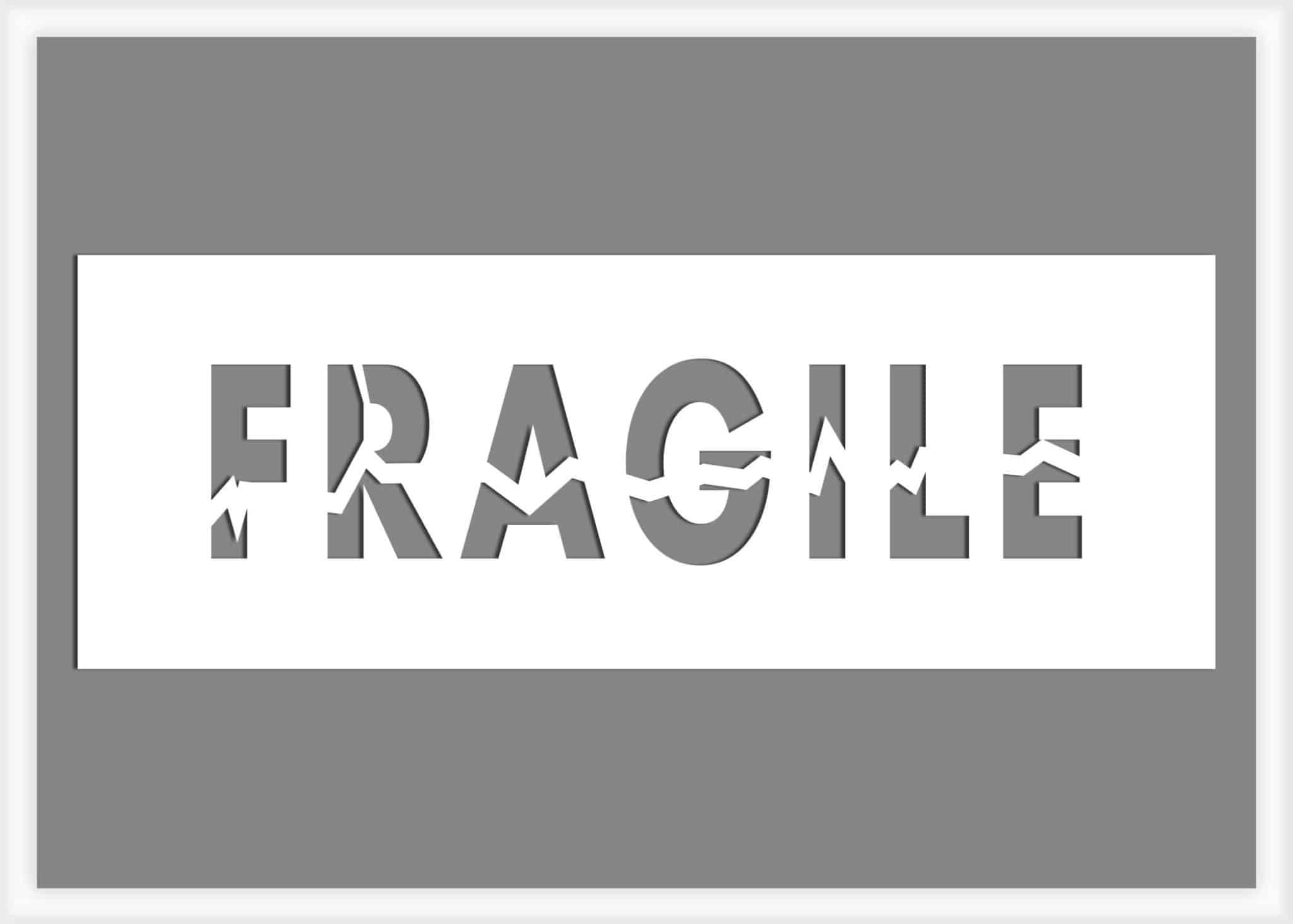 Fragile Broken Text Stencil Stencils Online
