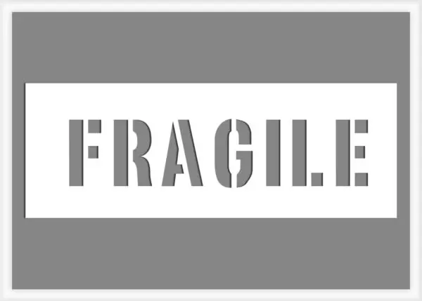 Fragile Large Text Stencil in Sans Bold font
