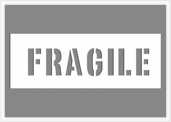 fragile-shipping-stencil Fragile Large Text Stencil in Sans Bold font