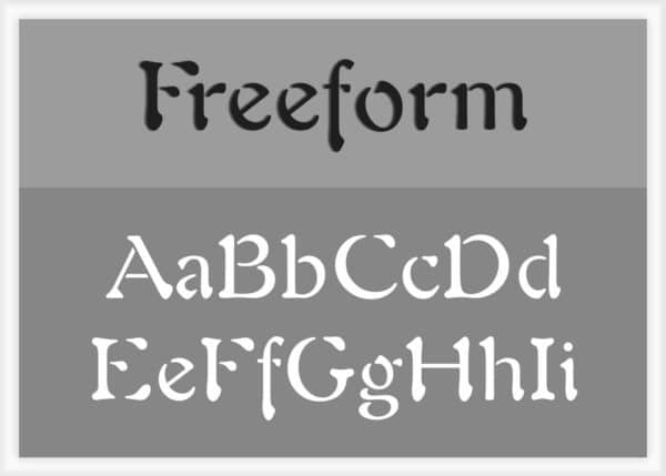 Freeform Font Alphabet Stencil