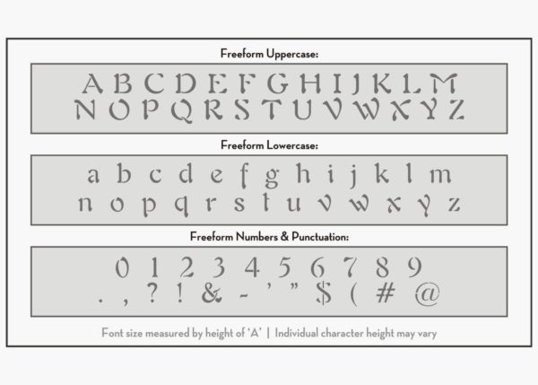 Freeform Font Alphabet Stencil, Letter Stencils
