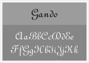 Gando Font Alphabet Stencil