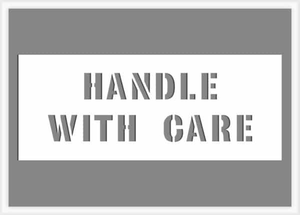 handle with care stencil