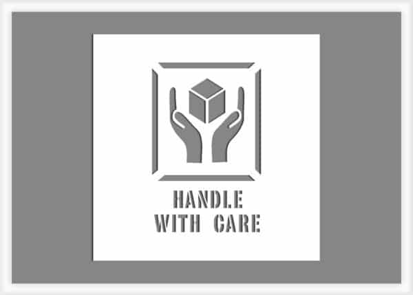 handle with care shipping stencil