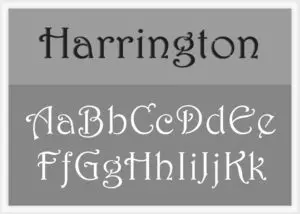 Harrington Font Alphabet Stencils