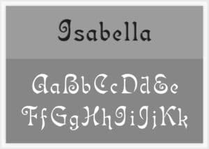 Isabella Font Alphabet Stencil