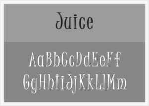 Juice Font Alphabet Stencil