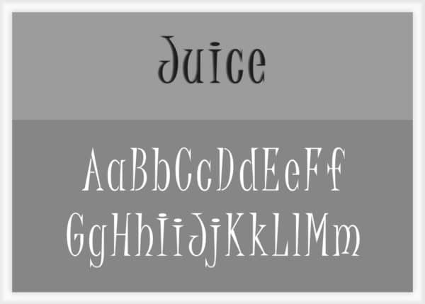 Juice Font Alphabet Stencil