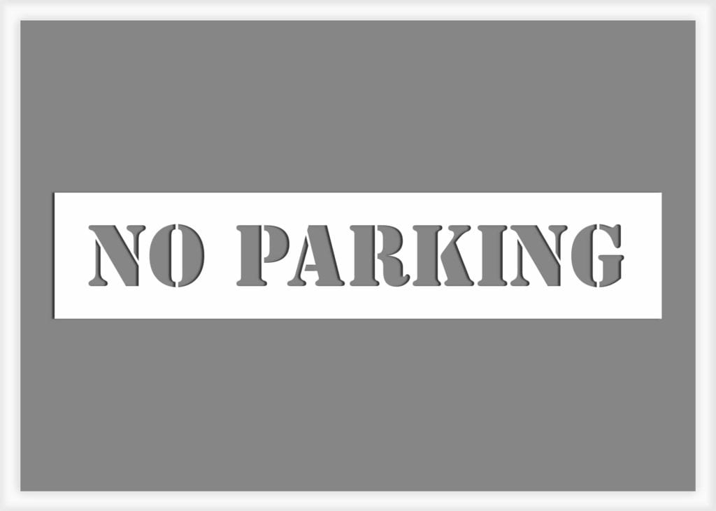 No Parking Stencil 1 line Parking Lot Stencils Stencils Online