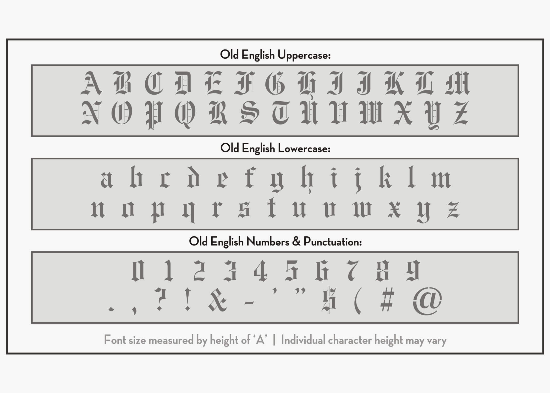 Old English Font Alphabet Stencil Letter Stencils Stencils Online