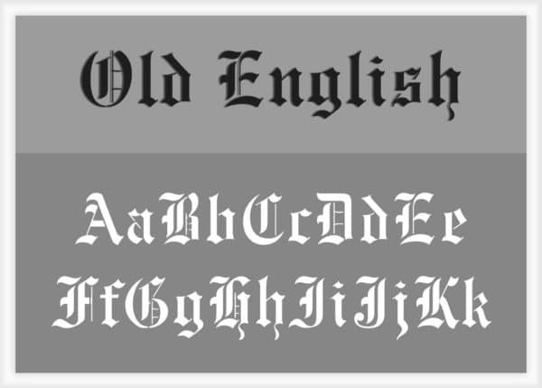 Old English Font Alphabet Stencil