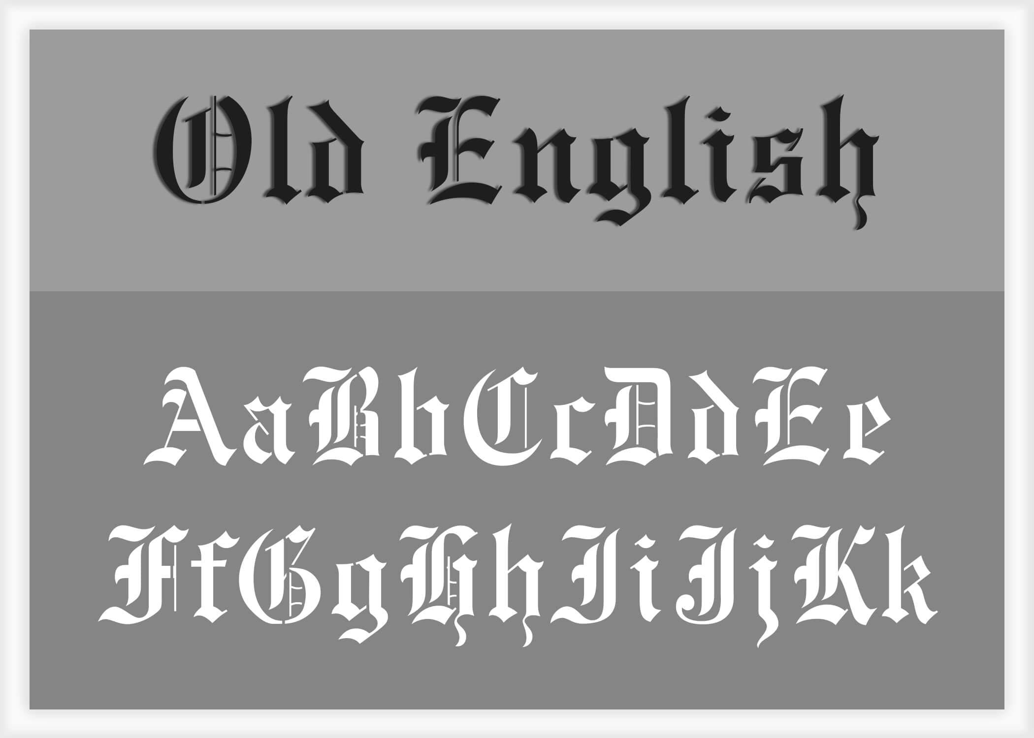 Stencil Letters and Numbers Old English 