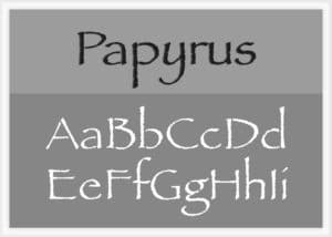 Papyrus Font Alphabet Stencils