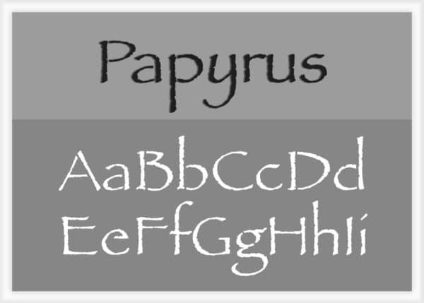 Papyrus Font Alphabet Stencils