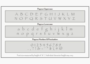 letter stencils papryus font