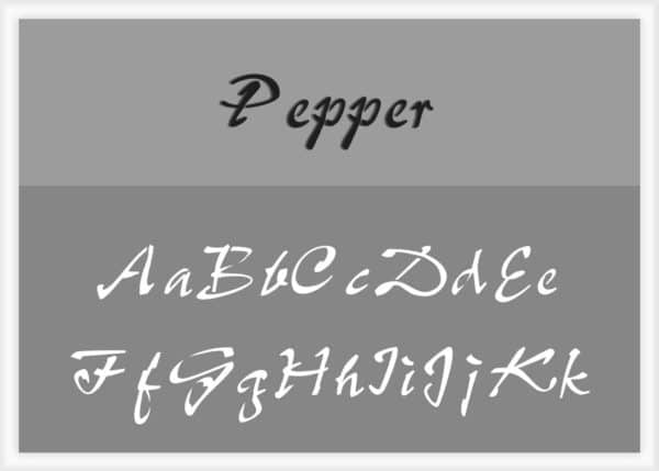 Pepper Font Alphabet Stencils