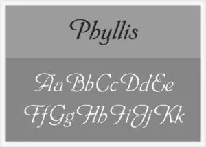 Phyllis Font Alphabet Stencils