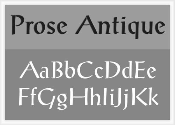 Prose Antique Font Alphabet Stencils