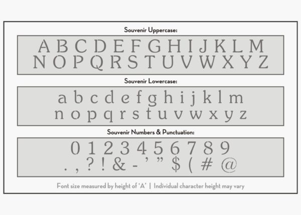 letter stencils souvenir font