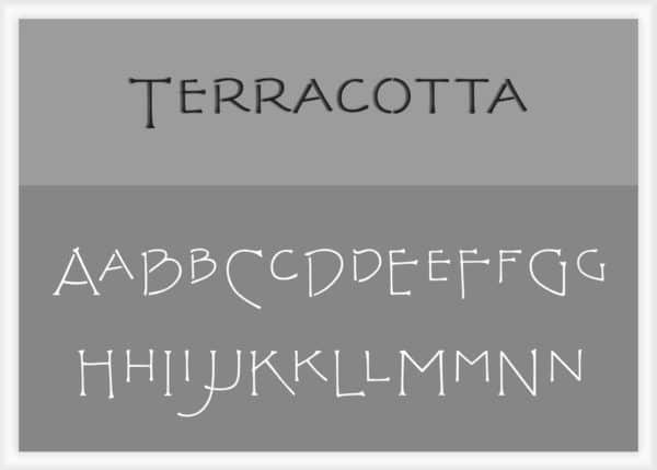 Terracotta Font Alphabet Stencil