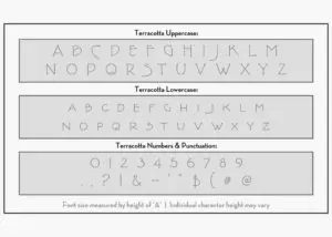 letter stencils terracotta font