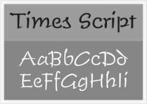 Times Script Font Alphabet Stencils