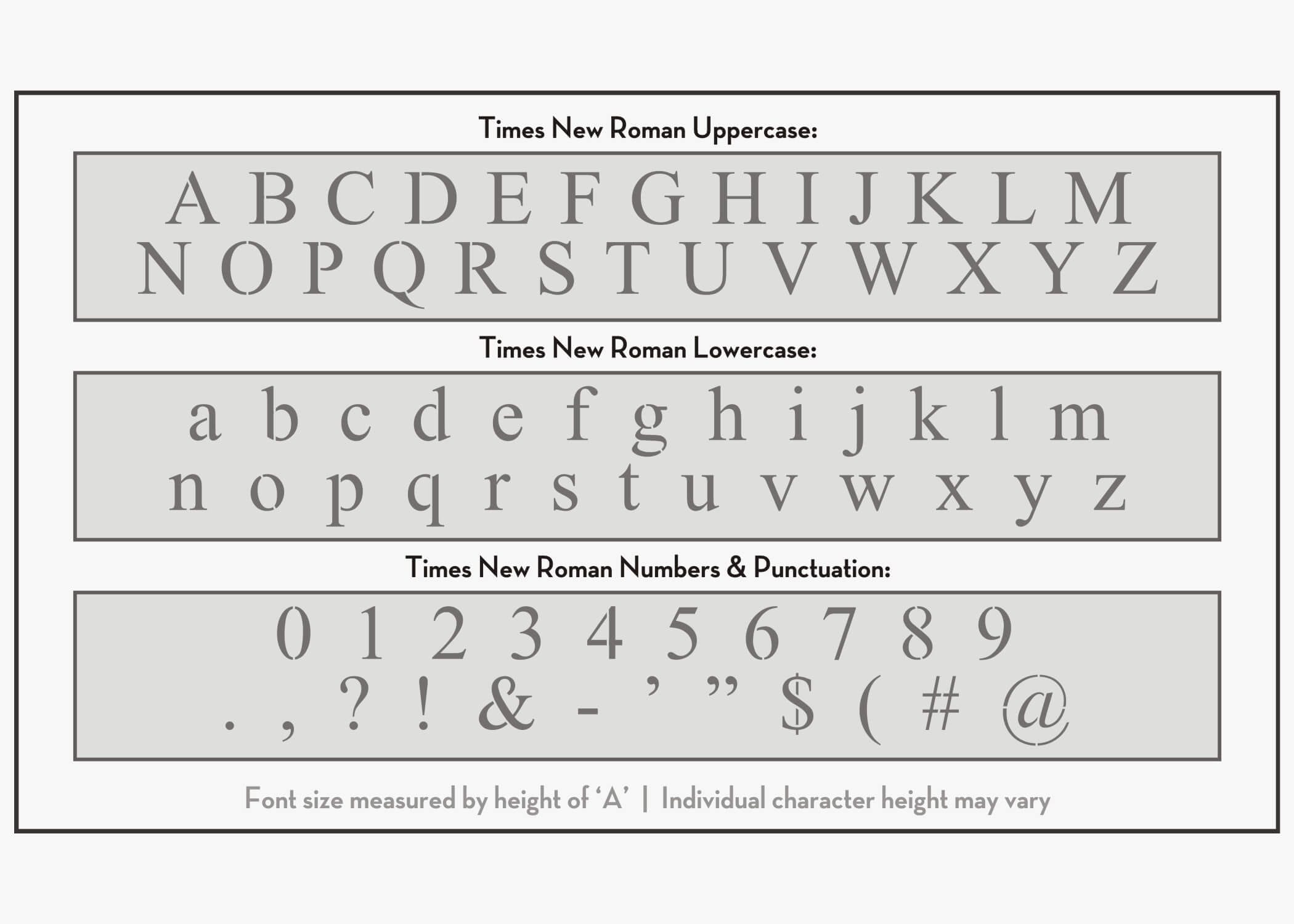 Times New Roman Stencil Font