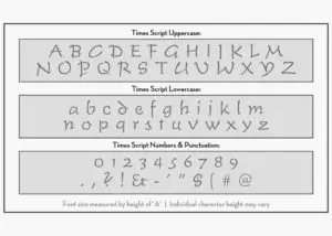 letter stencils times script