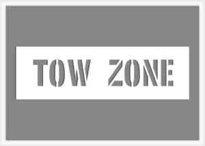 Tow Zone Stencil parking lot stencil