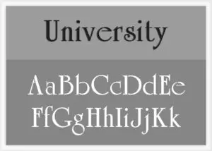 University Font Alphabet Stencils