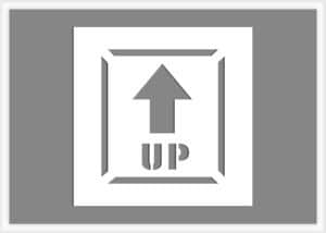 up arrow shipping stencil