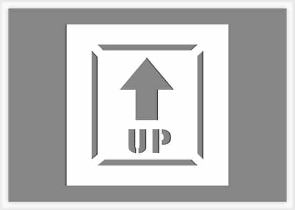 up arrow shipping stencil