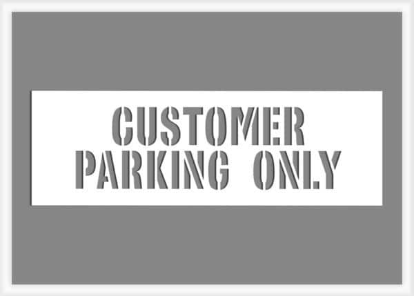 Customer Parking Only Stencil - Parking Lot Stencils - Industrial Stencils