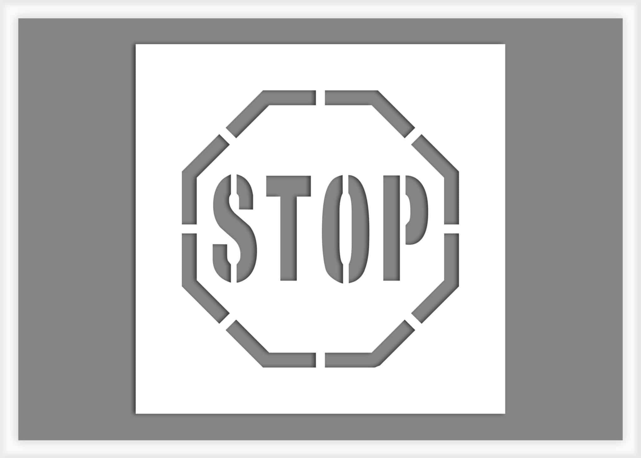 Stop Sign Stencil (Image) Pavement Stencils Stencils Online