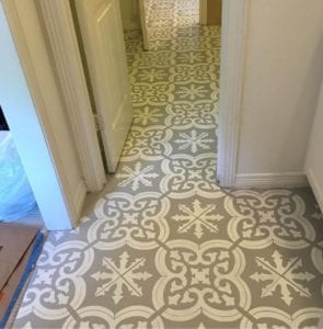 stenciled tiles