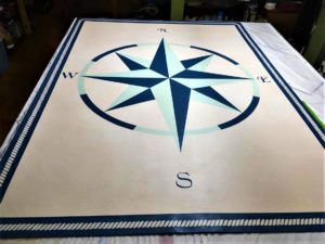 stenciled compass floor