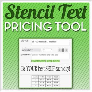stencil text pricing tool