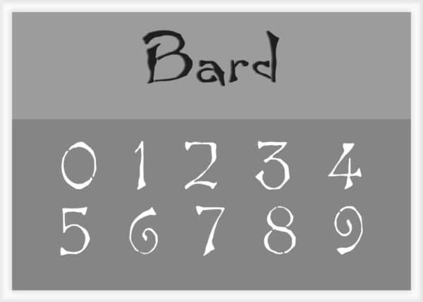 Bard Font Number Stencil