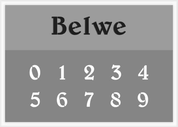 Belwe Font Number Stencil