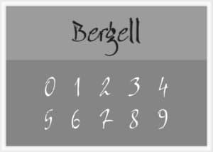 Bergell Font Number Stencils