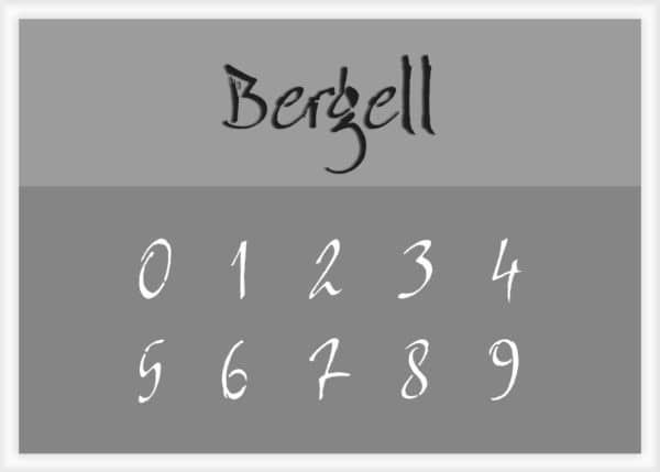Bergell Font Number Stencils