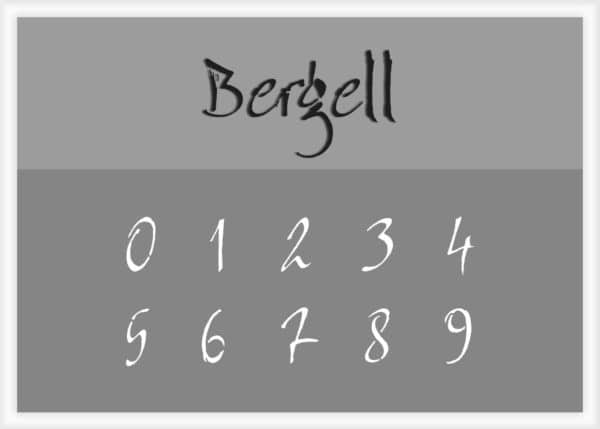 Bergell-Number-Stencil Bergell Font Number Stencils