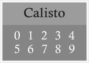 Calisto Font Number Stencils