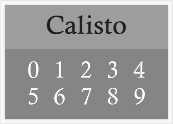 Calisto Font Number Stencils