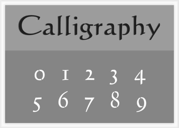 Calligraphy Font Number Stencil
