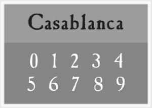 Casablanca Font Number Stencils