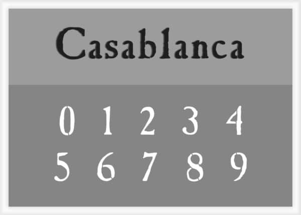 Casablanca Font Number Stencils