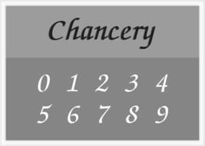 Chancery Font Number Stencils