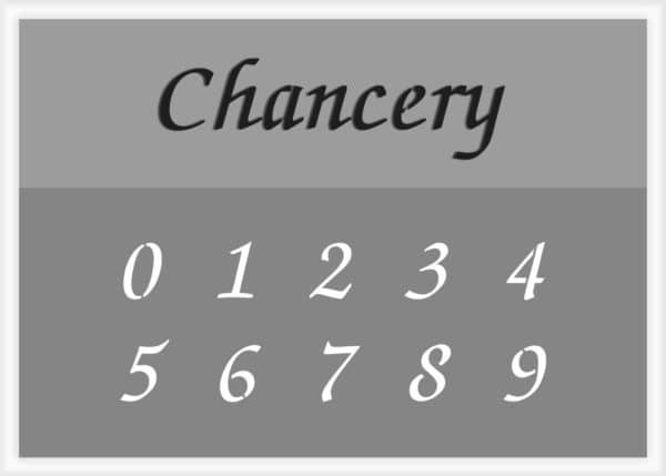 Chancery Font Number Stencils